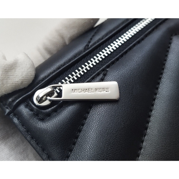 Michael Kors Jet Set Travel Black Quilted Leather Trifold Wallet - NWT $298 - Picture 15 of 16